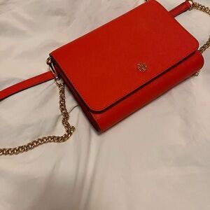 Tory Burch Coral Red Crossbody Bag